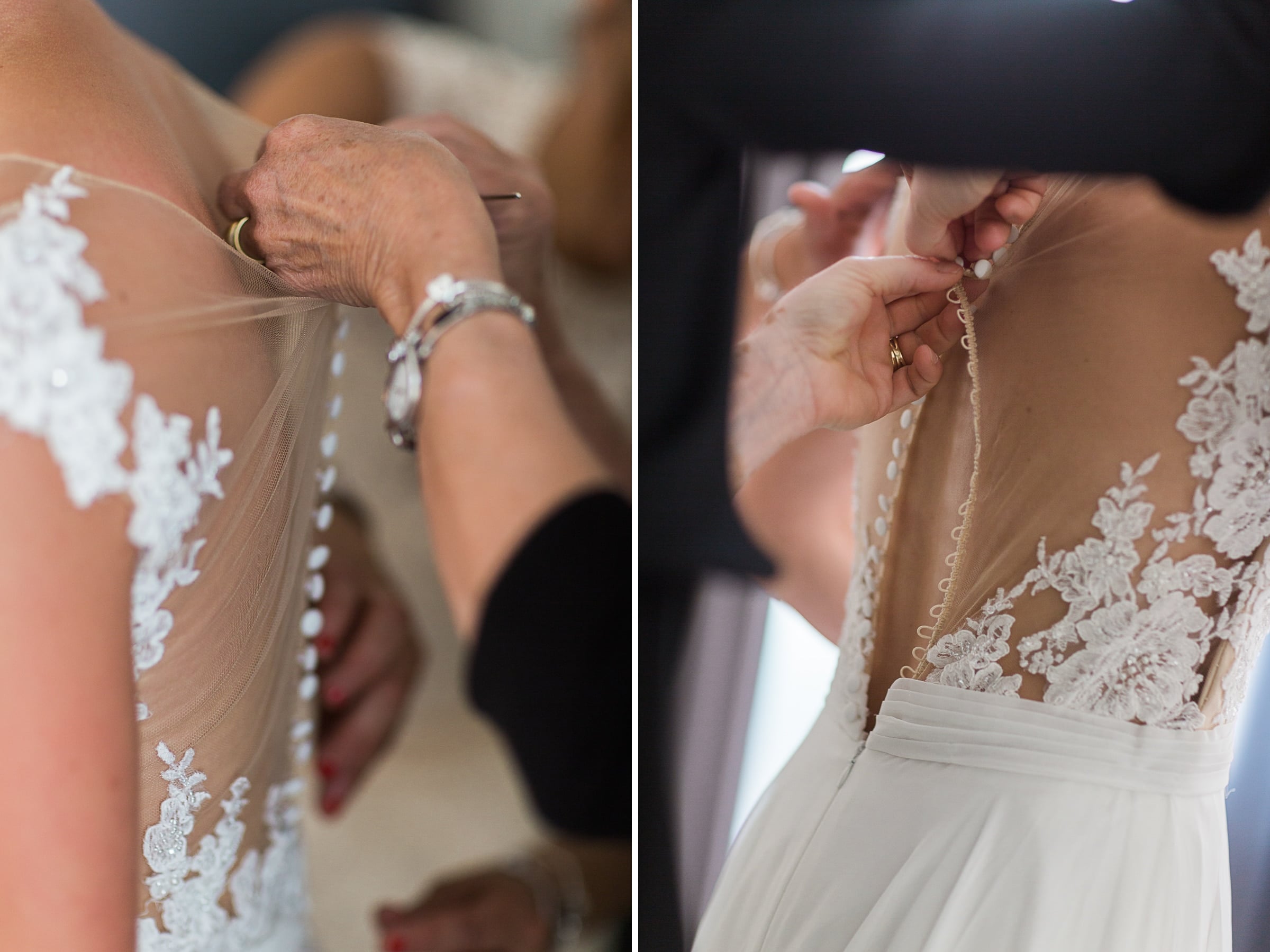 le dos de la robe de mariée